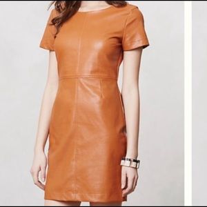 Anthropologie Faux Leather Dress